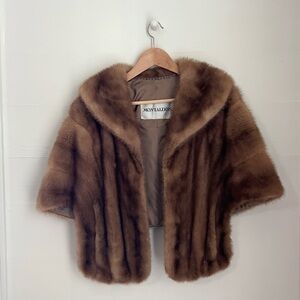 Vintage Montaldo’s Brown Fur Throw over | One size